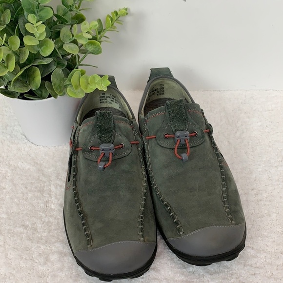 Timberland genuine leather women’s slip on shoes moss green/gray size 7.5W - Picture 2 of 12